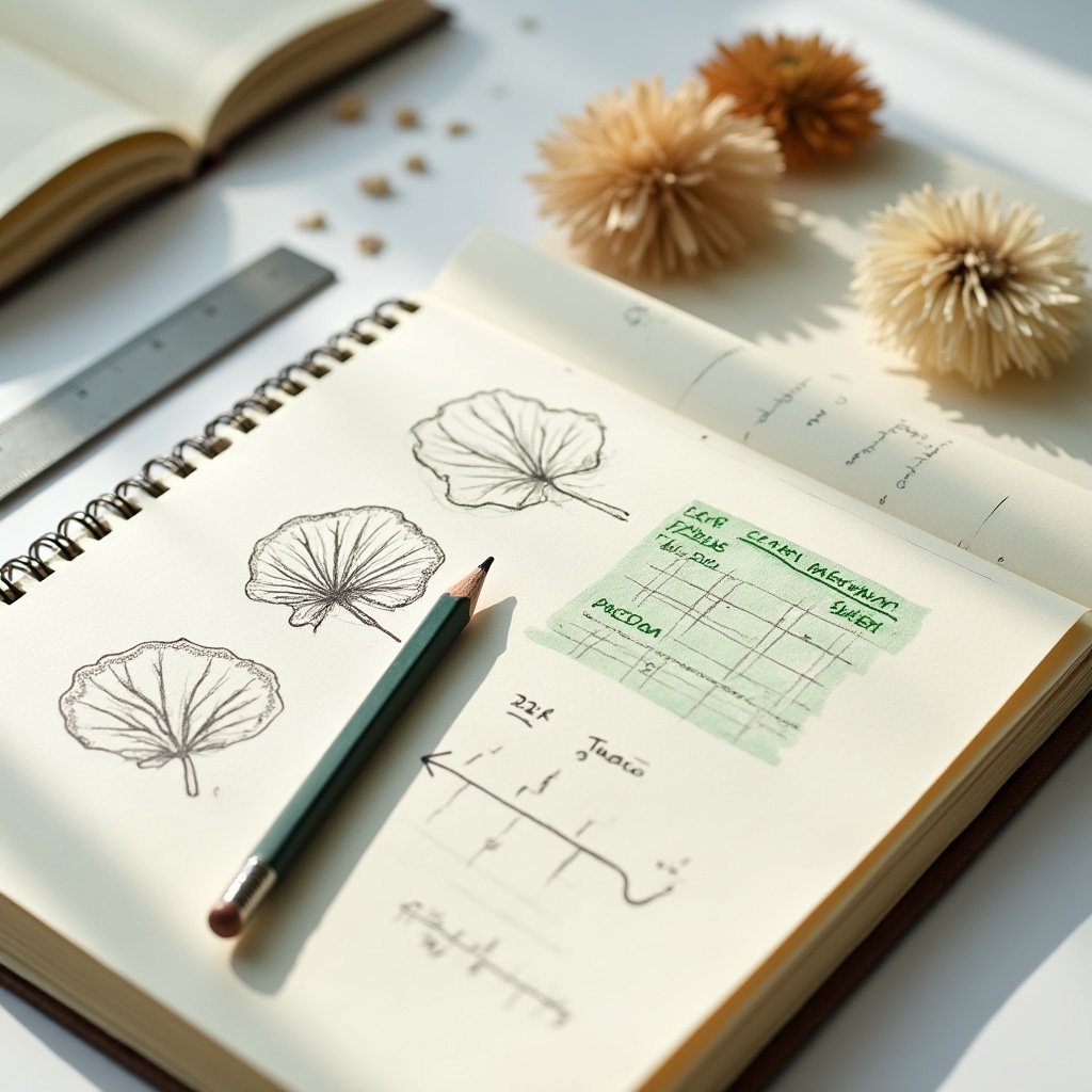 Detalle de material educativo sobre propagación vegetal con notas y esquemas